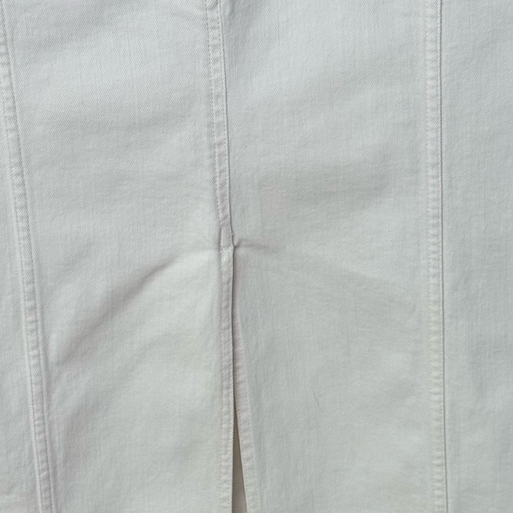 Madewell High Slit Denim Midi Skirt White Button Front Size 31 Style H8851 - Picture 15 of 16